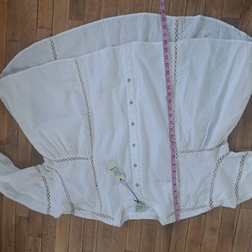 NEW Jaded Gypsy One Size White Long Sleeve Tunic Blouse Shirt Top Boho Oversized - Picture 9 of 13